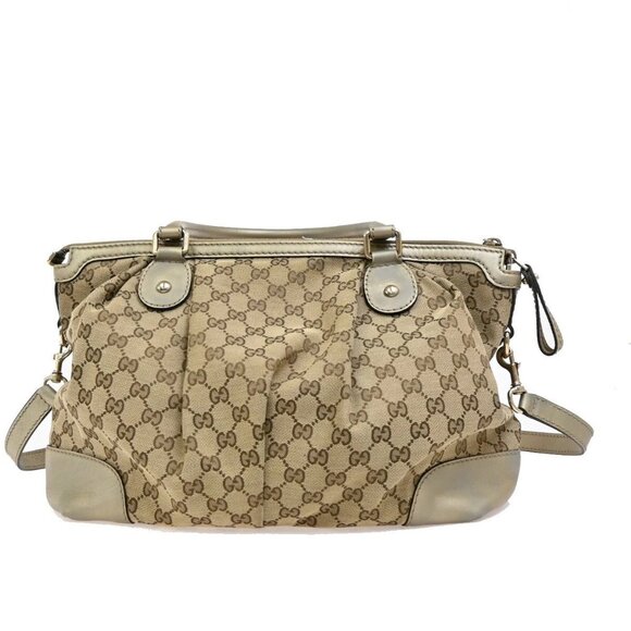 GUCCI GG Pattern Sukey 2Way Shoulder Hand Bag Canvas Leather Brown Gold 89EE813 - Picture 3 of 16